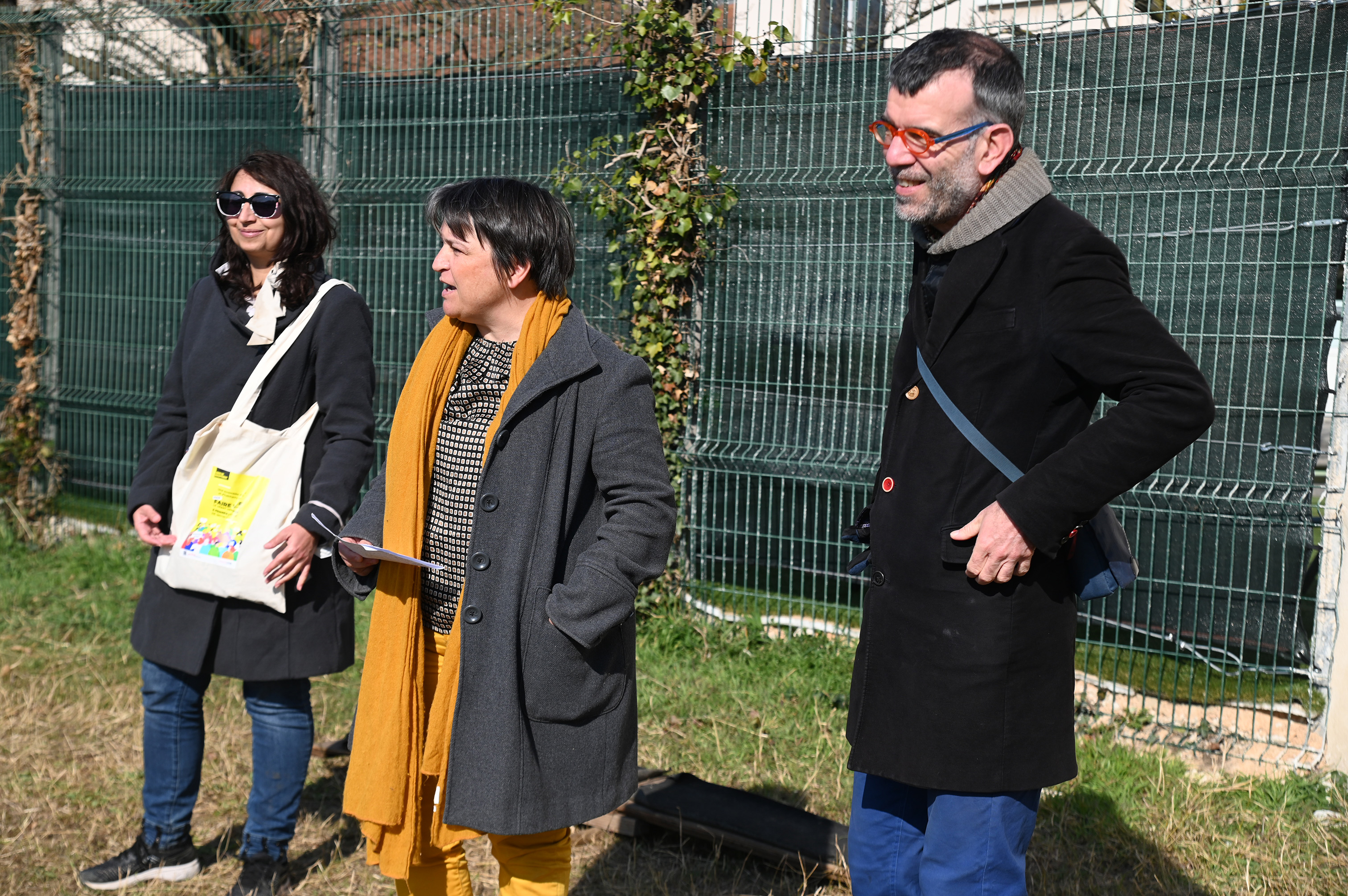 Chrystel Bertrand, adjointe du 8e en présence de Nicolas Husson, adjoint au Maire de Lyon et Nathalie Dehan, conseillère métropolitaine lors de l'inauguration - 6 
