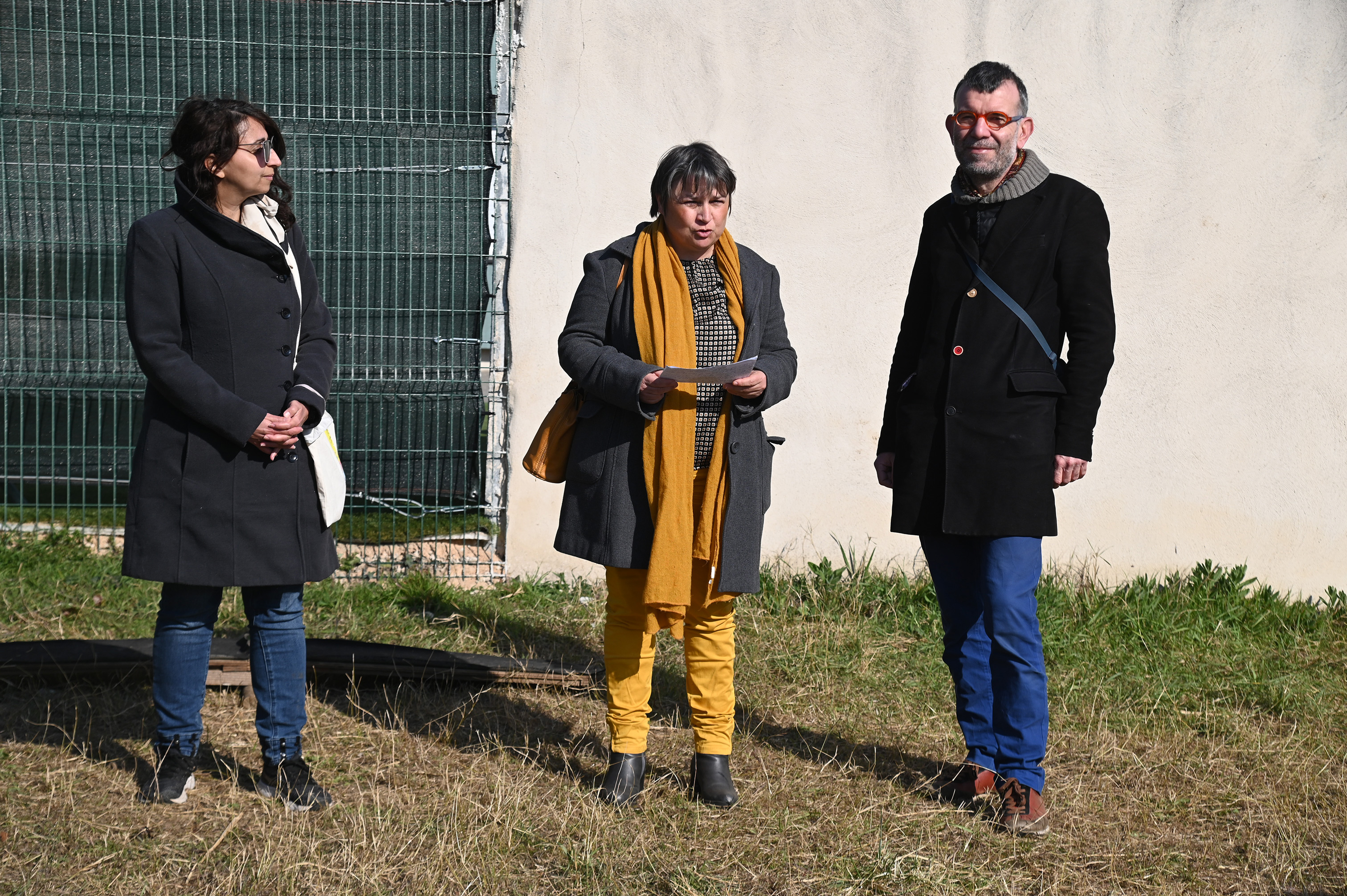 Chrystel Bertrand, adjointe du 8e en présence de Nicolas Husson, adjoint au Maire de Lyon et Nathalie Dehan, conseillère métropolitaine lors de l'inauguration - 8 