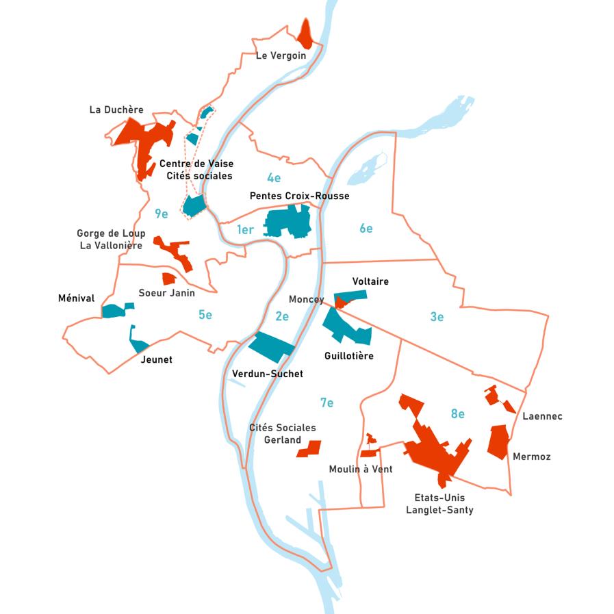 Quartiers prioritaires de Lyon